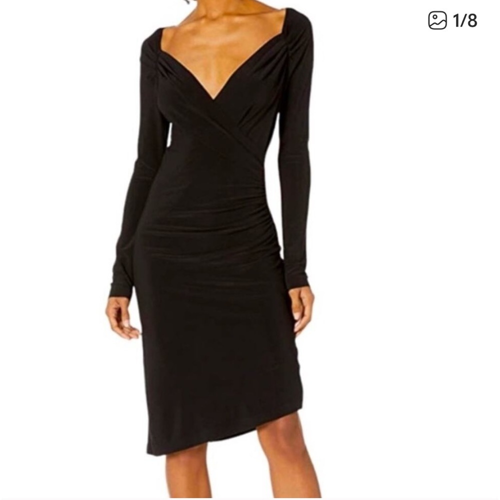 Norma Kamali Black Sweetheart Wrap Dress